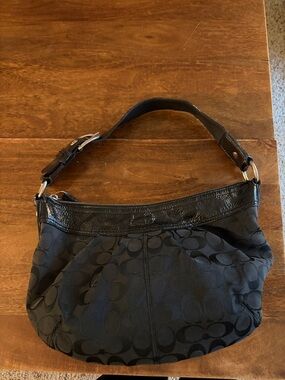 Coach Black Signature Jacquard Shoulder Bag Y2K